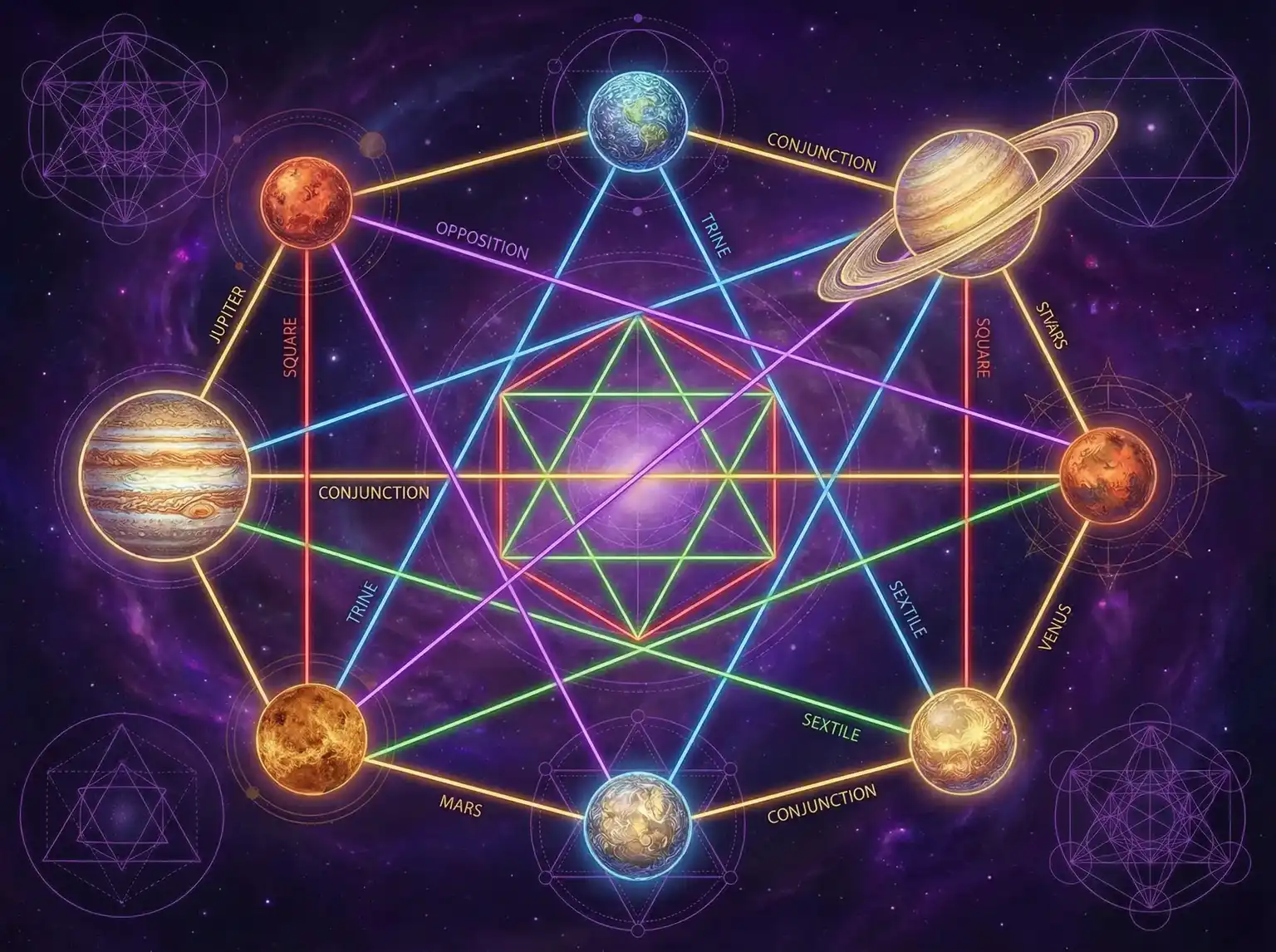 行星相位解读 - 51网站 | 占星学进阶